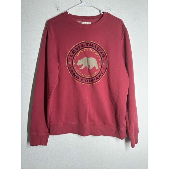 Rare Levi's Men’s Sweatshirt Logo Crimson Size M Coton Blend See Description - Picture 1 of 10
